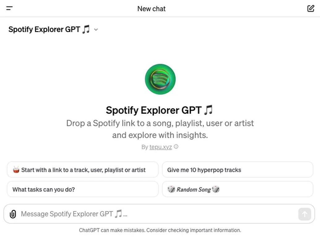 Spotify Explorer GPT