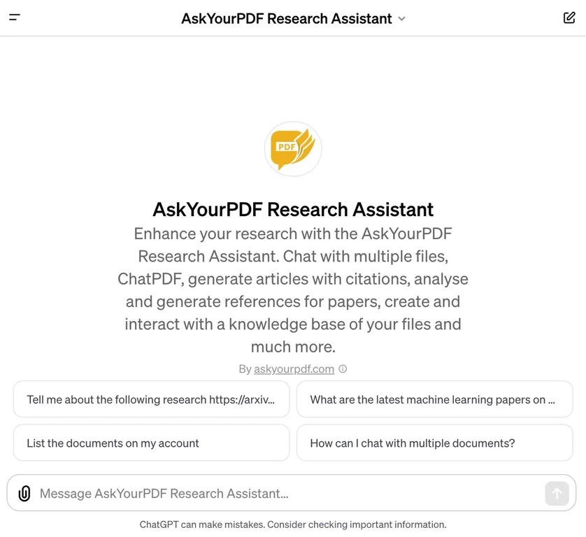 AskYourPDF Research Assistant